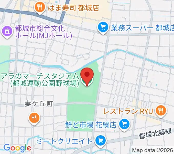 コアラのマーチスタジアムの地図