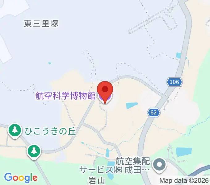 航空科学博物館の地図