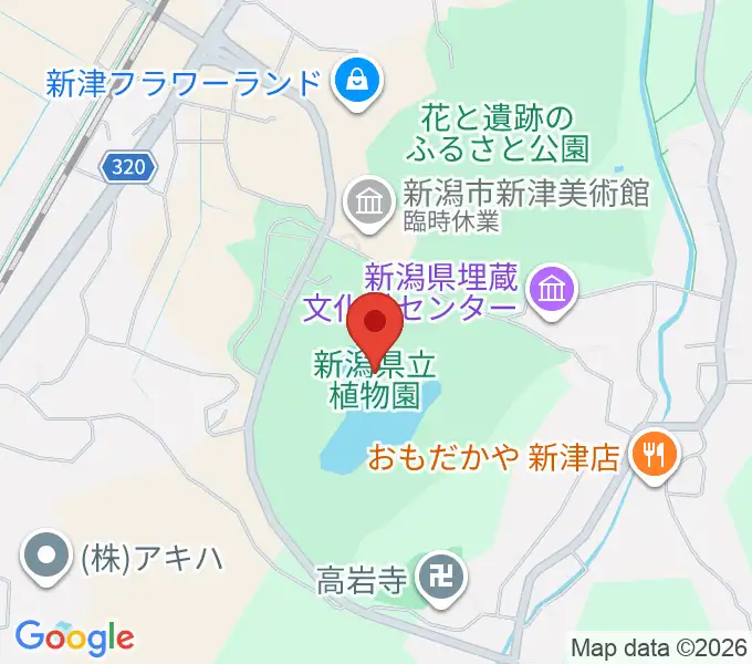 新潟県立植物園の地図