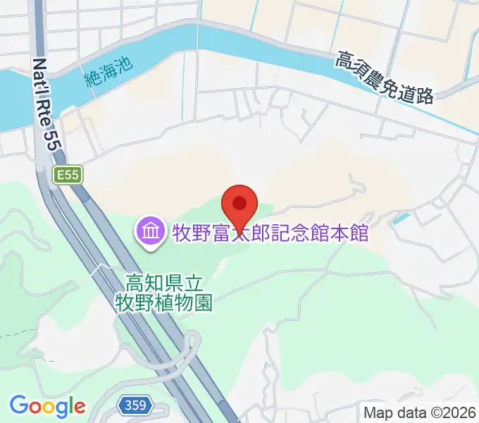 牧野富太郎記念館の地図