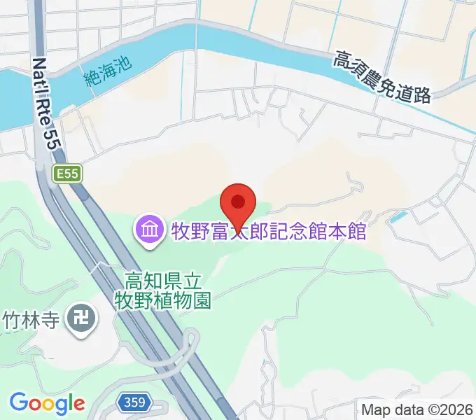 牧野富太郎記念館の地図