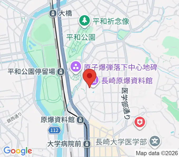 長崎原爆資料館の地図
