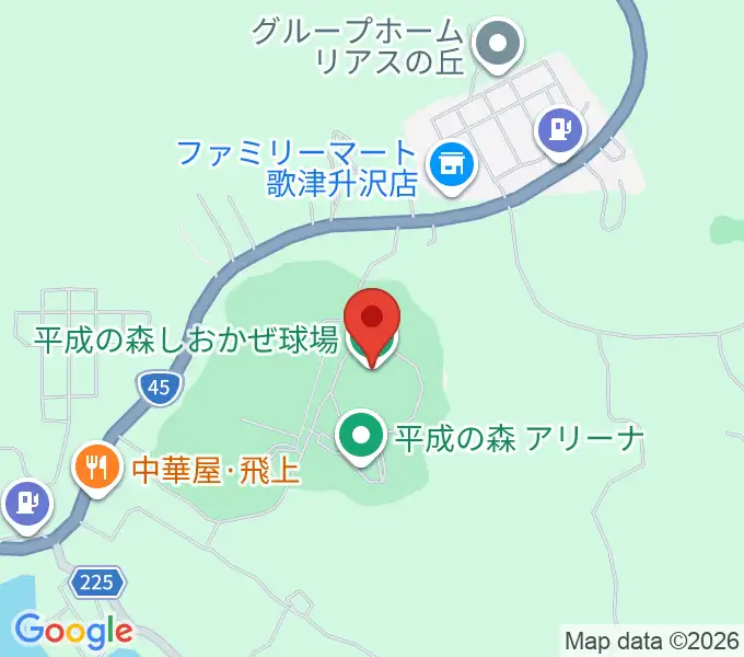平成の森しおかぜ球場の地図