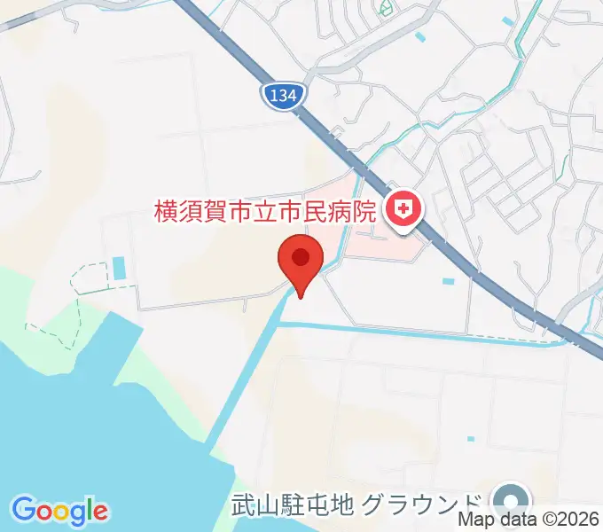 横須賀市西体育会館の地図