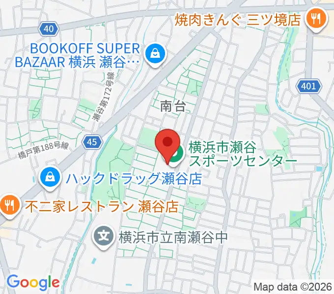横浜市瀬谷スポーツセンターの地図