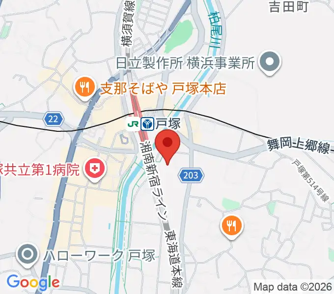 横浜市戸塚スポーツセンターの地図