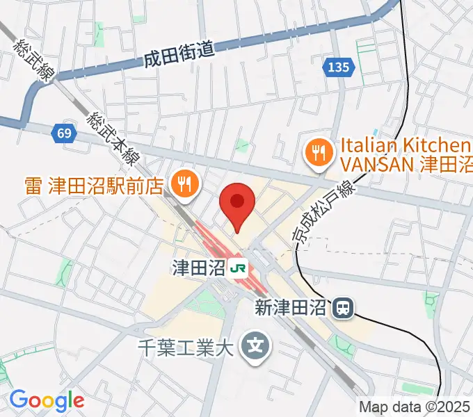 RBC's津田沼スタジオの地図