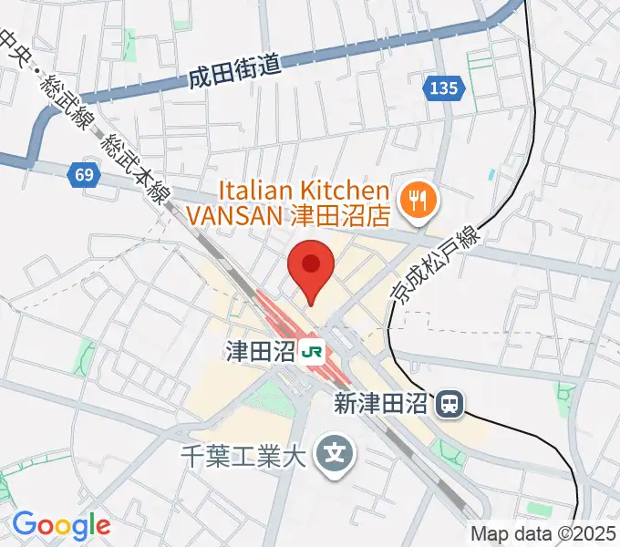 RBC's津田沼スタジオの地図