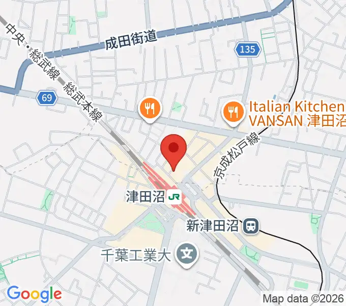 RBC's津田沼スタジオの地図