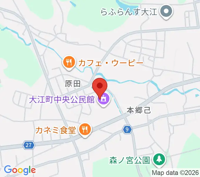 大江町体育センターの地図
