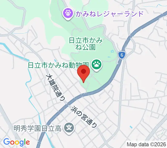 日立市郷土博物館の地図