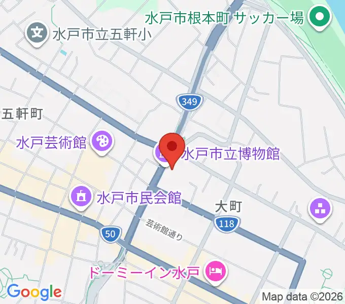 水戸市立博物館の地図