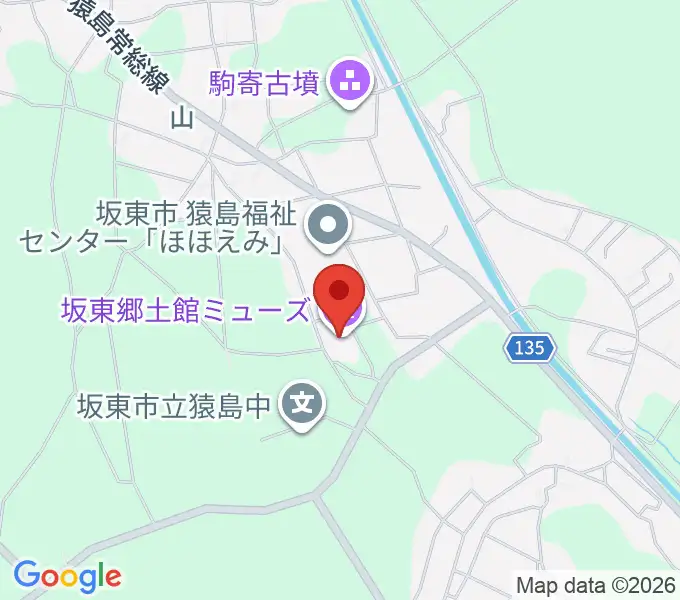 坂東郷土館ミューズの地図