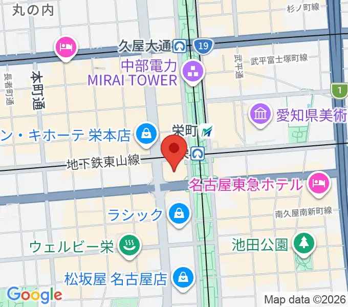 TOHOシネマズ 名古屋栄の地図