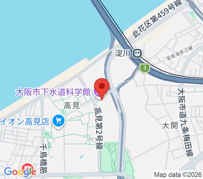 ミザック下水道科学館 OSAKAの地図