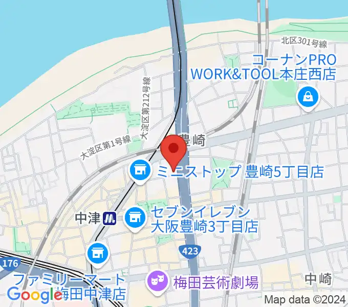 三和レコーディングスタジオの地図