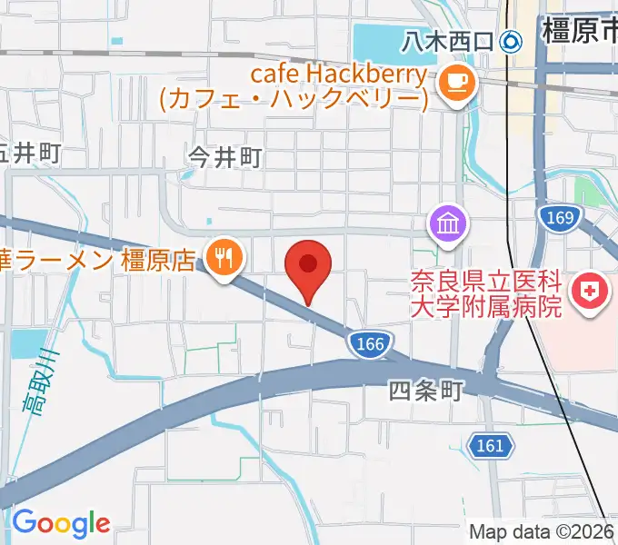 ハーツミュージックスタジオ橿原八木店の地図