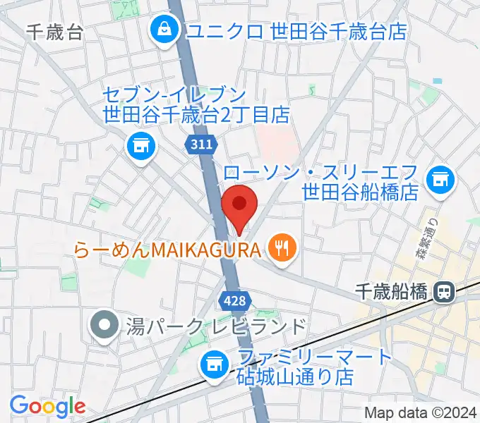 スターウッズ・レコーディングスタジオの地図