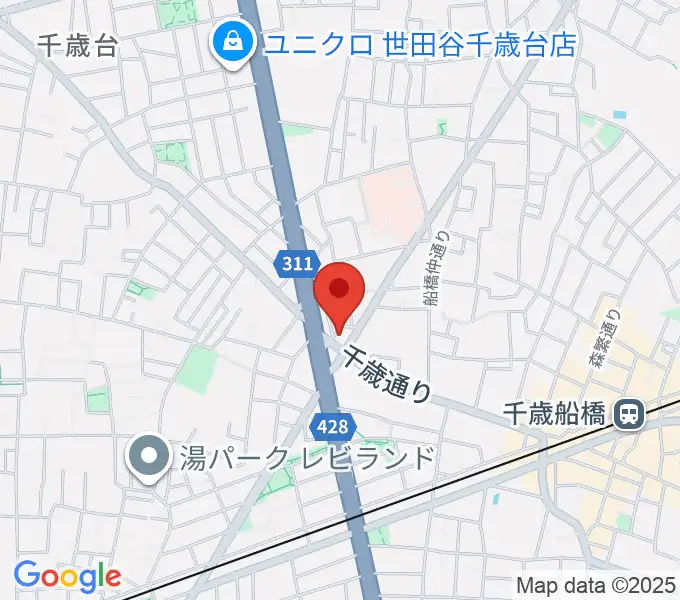 スターウッズ・レコーディングスタジオの地図