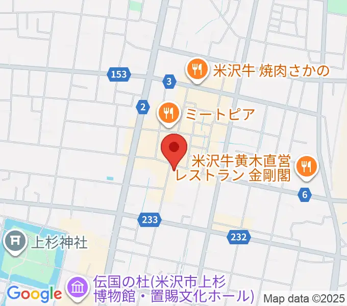 米沢LIVE ARBの地図