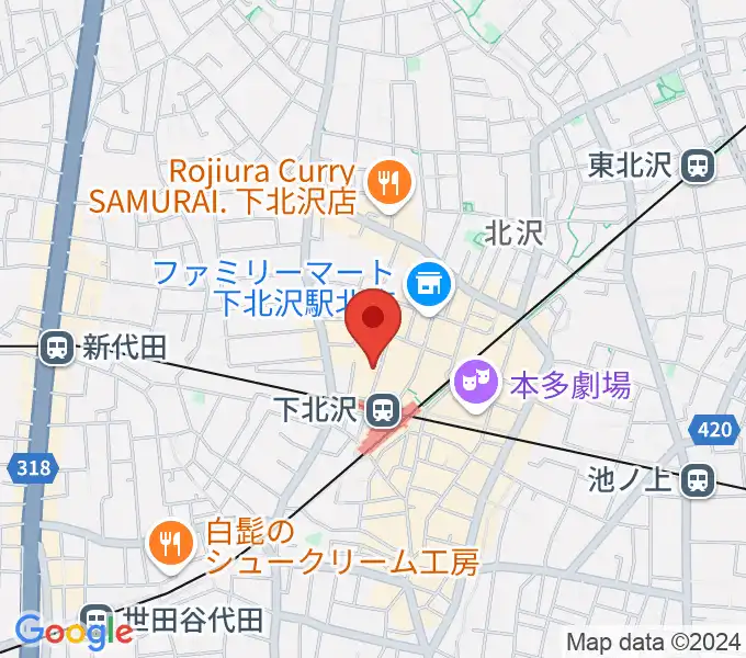 ノックアウトレコーディングスタジオの地図