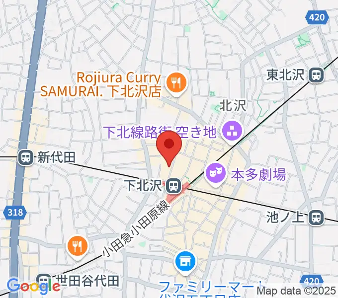 ノックアウトレコーディングスタジオの地図