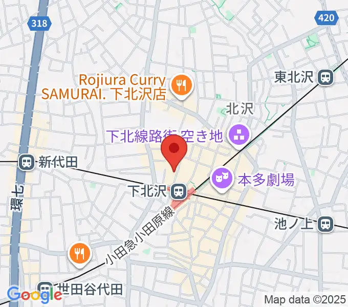 ノックアウトレコーディングスタジオの地図