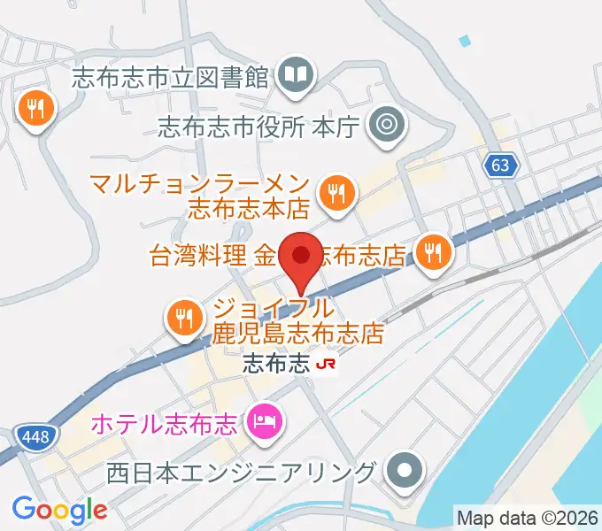 島津楽器の地図