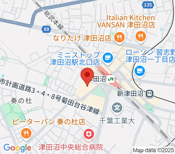 イシバシミュージックレゾン津田沼の地図