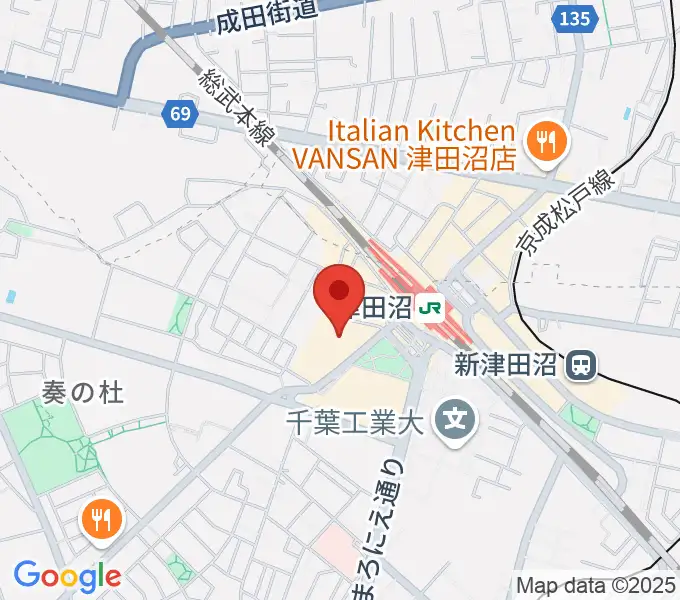 イシバシミュージックレゾン津田沼の地図