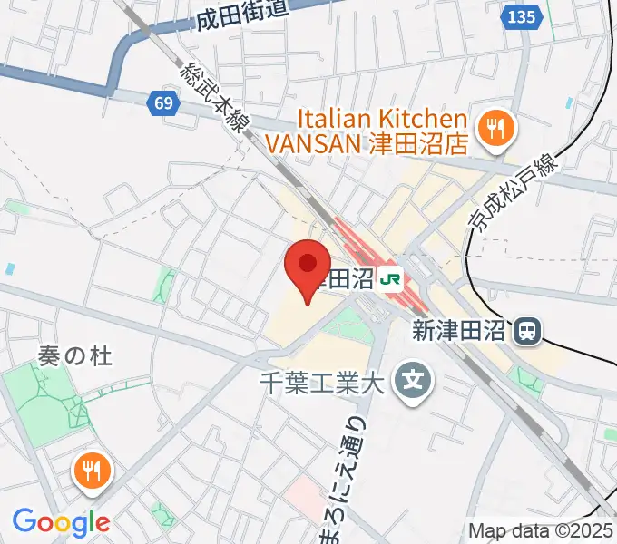 イシバシミュージックレゾン津田沼の地図