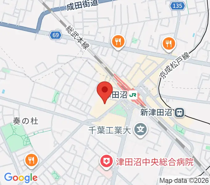 イシバシミュージックレゾン津田沼の地図