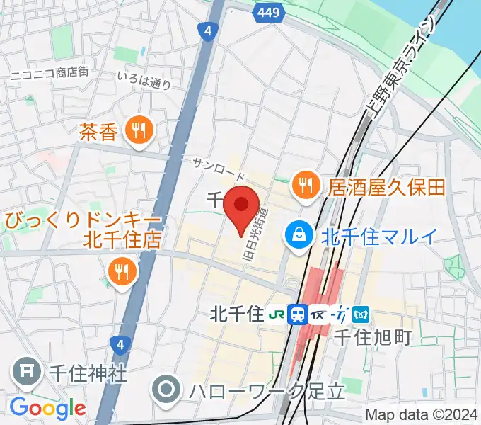 キャナリーギタースクールの地図