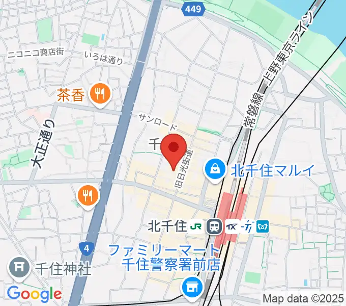 キャナリーギタースクールの地図