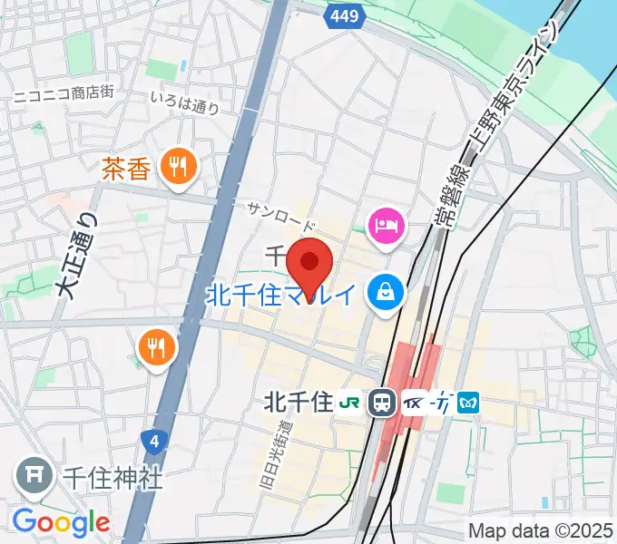 キャナリーギタースクールの地図