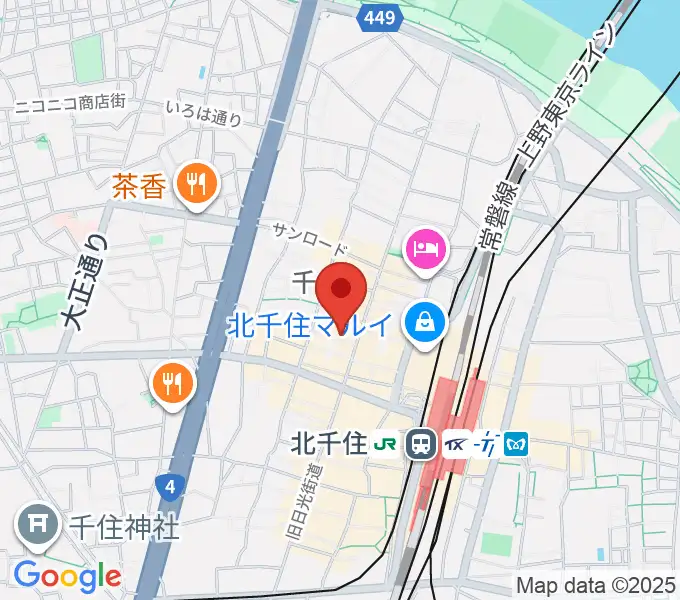 キャナリーギタースクールの地図