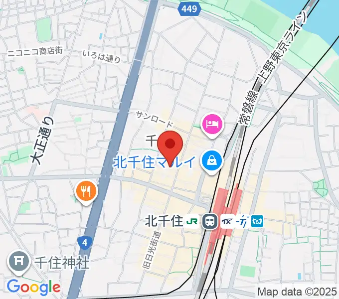 キャナリーギタースクールの地図