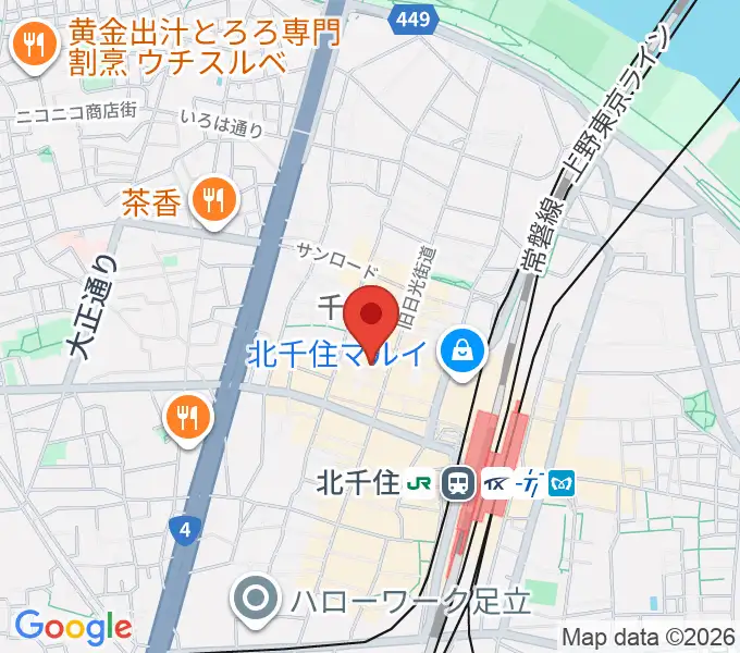 キャナリーギタースクールの地図