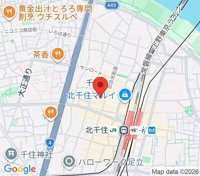 キャナリーギタースクールの地図
