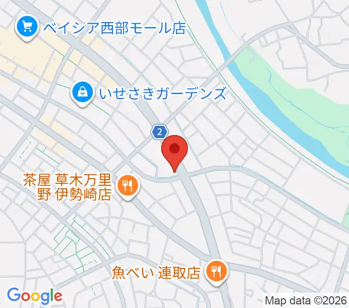 ピアノプラザ群馬 いせさき店の地図