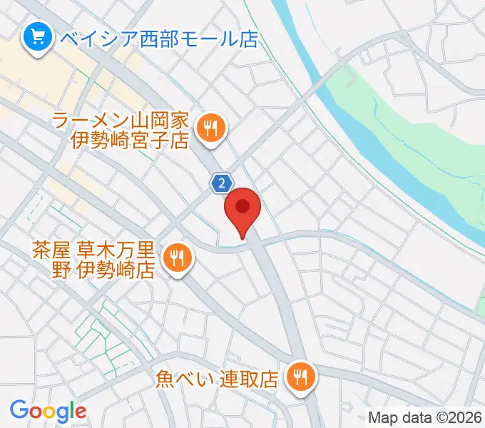 ピアノプラザ群馬 いせさき店の地図