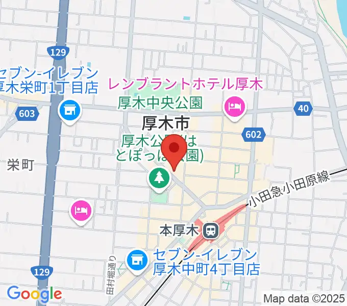 スガナミ楽器サウンドパーク厚木の地図