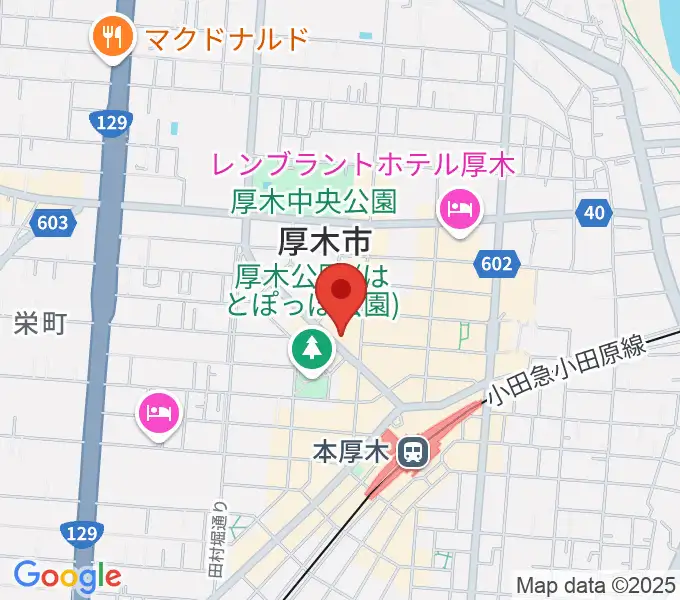 スガナミ楽器サウンドパーク厚木の地図