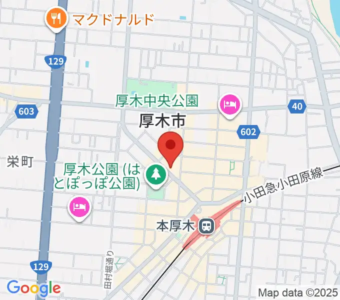 スガナミ楽器サウンドパーク厚木の地図