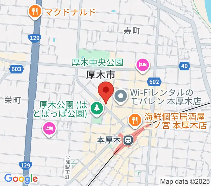 スガナミ楽器サウンドパーク厚木の地図