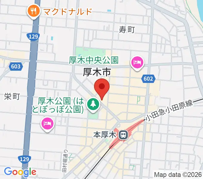 スガナミ楽器サウンドパーク厚木の地図