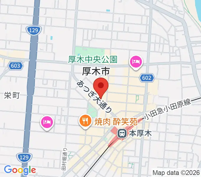 スガナミ楽器サウンドパーク厚木の地図