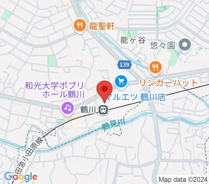 スガナミ楽器 鶴川駅前センターの地図