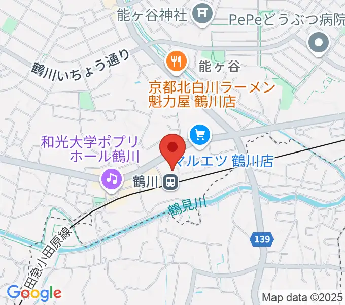スガナミ楽器 鶴川駅前センターの地図