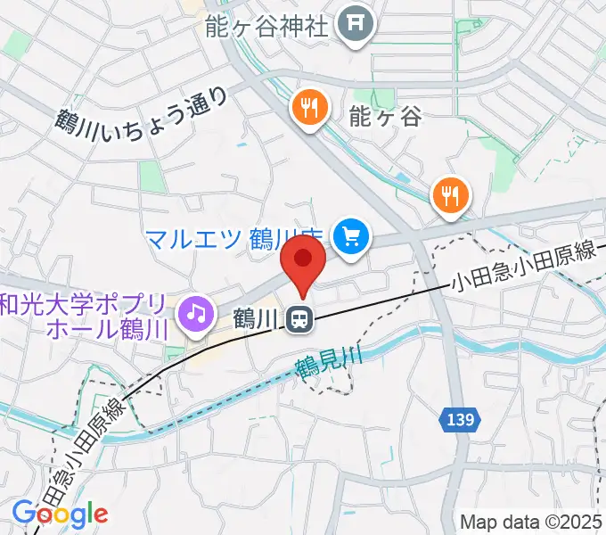 スガナミ楽器 鶴川駅前センターの地図